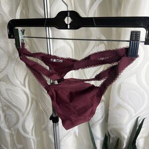 Burgundy Strappy Lace Panties 6 pack